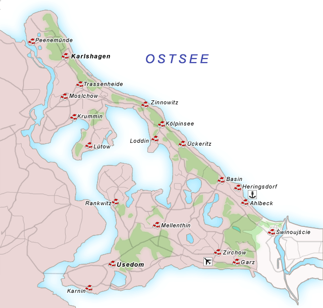 Karte Karshagen, Ostsee/Usedom